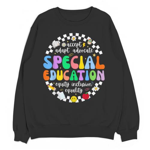 Special Education Teacher SPED Squad Team Kids Men Groovy Unisex Sweatshirt - teacherstshirts.com UK
