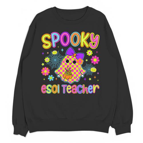 Spooky ESOL Teacher Halloween ESOL Teaching Coquette Unisex Sweatshirt - teacherstshirts.com AU