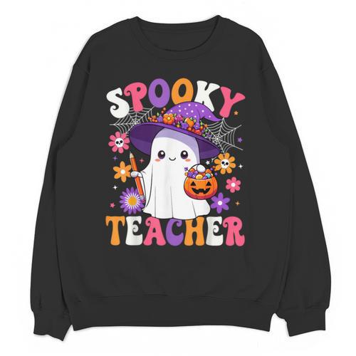 Spooky Teacher Halloween Cute Halloween Teacher Ghost Unisex Sweatshirt - teacherstshirts.com DE