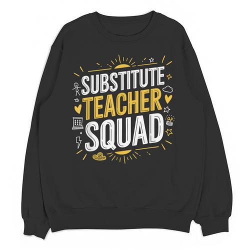 Substitute Teacher Squad Sub Teacher Substitute Teaching Unisex Sweatshirt - teacherstshirts.com UK