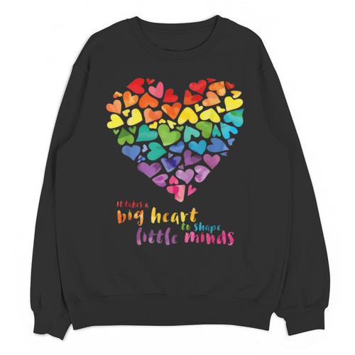 It Takes a Big Heart To Shape Little Minds Teacher Unisex Sweatshirt - teacherstshirts.com