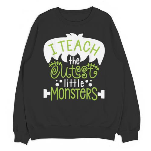 I Teach The Cutest Little Monsters Halloween Teacher Spooky Unisex Sweatshirt - teacherstshirts.com AU
