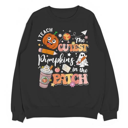 I Teach The Cutest Pumpkins In The Patch Halloween Teacher Unisex Sweatshirt - teacherstshirts.com