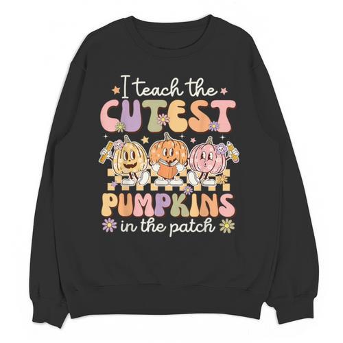 I Teach The Cutest Pumpkins In The Patch Teacher Retro Unisex Sweatshirt - teacherstshirts.com UK