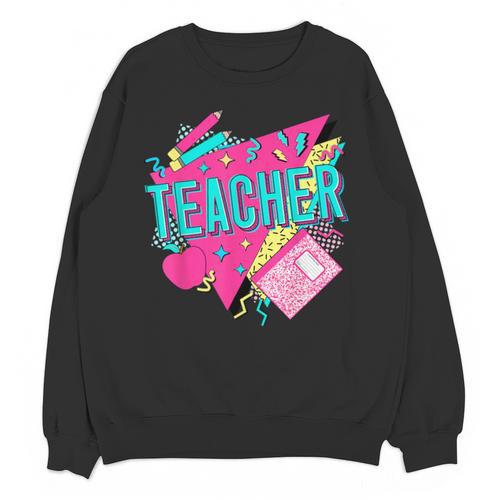 Teacher 90s Retro Colorful Teacher Of The 90s Back To School Unisex Sweatshirt - teacherstshirts.com CA