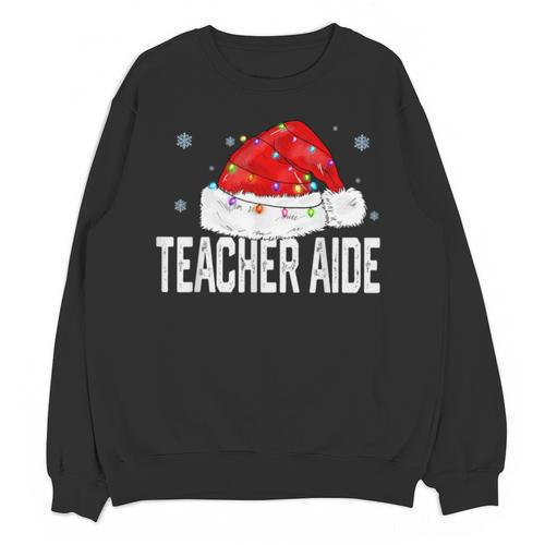 Teacher Aide Christmas Women Family Matching Group Xmas Unisex Sweatshirt - teacherstshirts.com UK