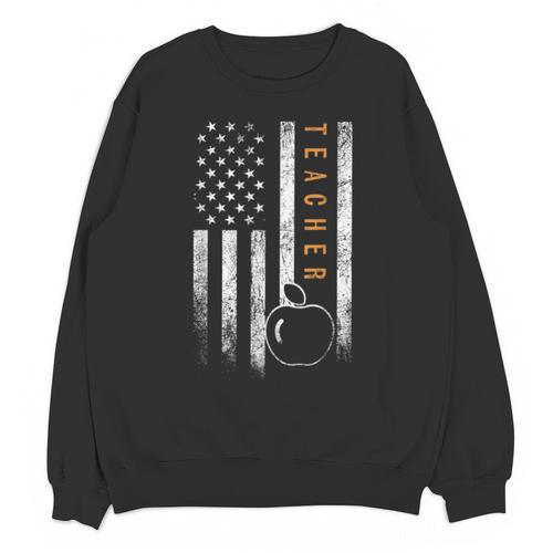 Teacher American Flag Teacher's Day Teaching Unisex Sweatshirt - teacherstshirts.com AU