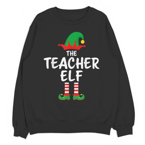 The Teacher Elf Matching Family Christmas Unisex Sweatshirt - teacherstshirts.com AU