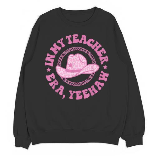 In My Teacher Era Yeehaw Pink Teacher Western Cowgirl Unisex Sweatshirt - teacherstshirts.com CA
