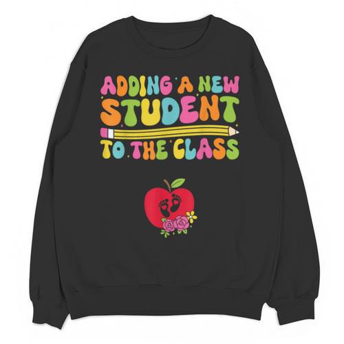 Teacher Pregnancy Announcement Clothing Expecting Teacher X-Small Unisex Sweatshirt - teacherstshirts.com