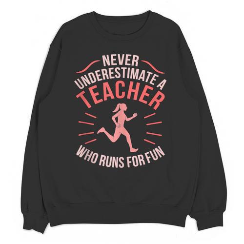 Teacher Who Runs Half Marathon Runner Running Lover Graphic Unisex Sweatshirt - teacherstshirts.com CA