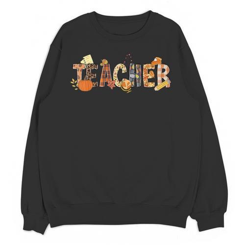 Teacher Thanksgiving Women Autumn Fall Halloween Pumpkin Tee Unisex Sweatshirt - teacherstshirts.com AU
