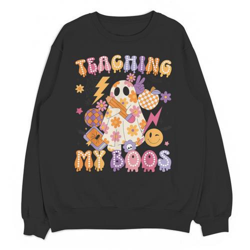Teaching My Boos Ghost Halloween Costumes Teacher Men Women Unisex Sweatshirt - teacherstshirts.com AU