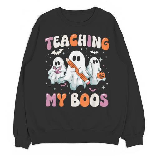 Teaching My Boos Teacher Cute Ghost Teacher Halloween Unisex Sweatshirt - teacherstshirts.com UK