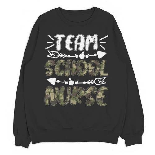 Team School Nurse Camo Teacher Student Back To School For Men Women Unisex Sweatshirt - teacherstshirts.com UK