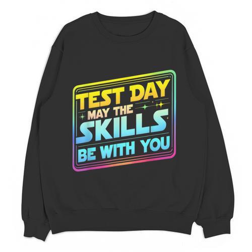 Testing Day Test Day May The Skills Be With You Teacher Unisex Sweatshirt - teacherstshirts.com