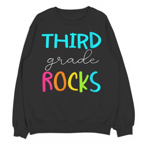 Third Grade Rocks Shirt Team 3rd Grade Teacher Unisex Sweatshirt - teacherstshirts.com