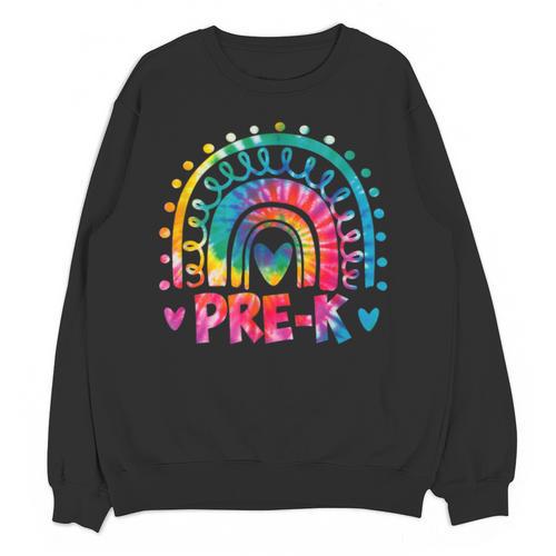 Tie Dye Prek Teacher Rainbow Preschool Back To School Girl Unisex Sweatshirt - teacherstshirts.com DE