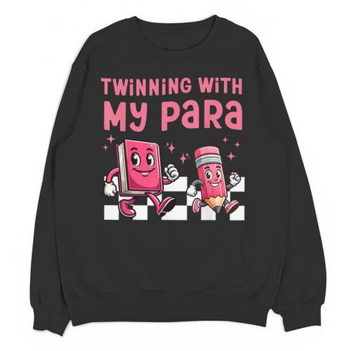 Twinning With My Para Teacher Matching Paraprofessional 70s For Men Women Unisex Sweatshirt - teacherstshirts.com DE