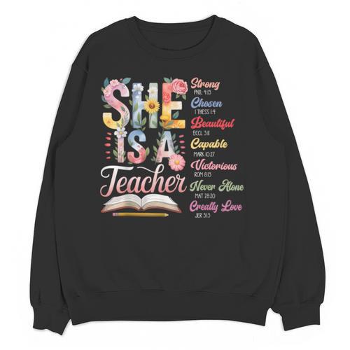 Women Bible Verse Christian Teacher God Says Back To School Unisex Sweatshirt - teacherstshirts.com AU