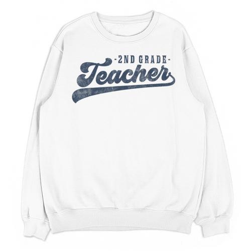 2nd Grade Teacher Cute Vintage Graphic Second Grade Teacher Men Women Unisex Sweatshirt - teacherstshirts.com AU