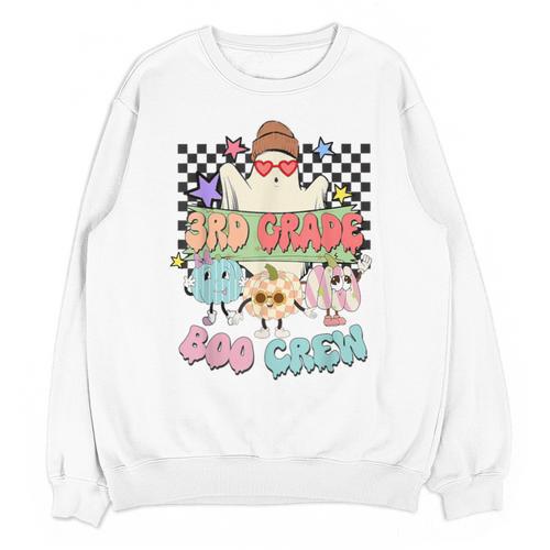 3rd Grade Boo Crew Third Grade Halloween Costume Teacher Kid Unisex Sweatshirt - teacherstshirts.com AU