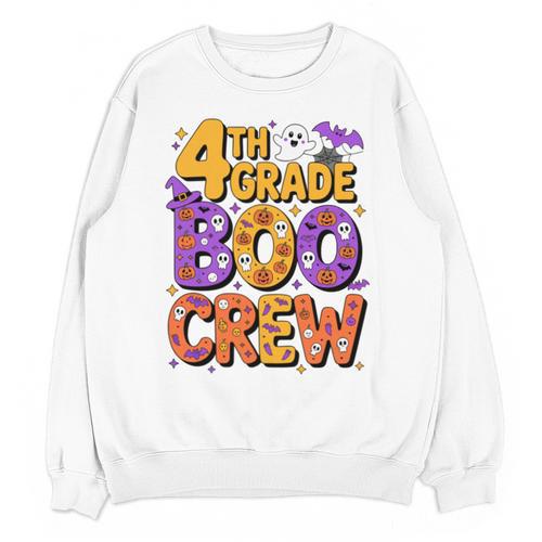 4th Grade Boo Crew Ghost Halloween Teacher Costume Unisex Sweatshirt - teacherstshirts.com UK