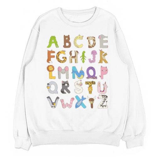 ABC Animals Alphabet Graphic Boys Girls Kindergarten Teacher Unisex Sweatshirt - teacherstshirts.com