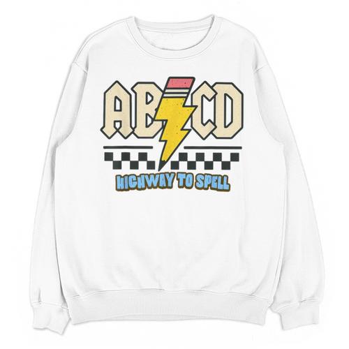 ABCD Highway To Spell Pencil Teacher & Student Font Me Unisex Sweatshirt - teacherstshirts.com