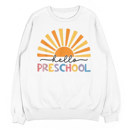 Back To School Hello Preschool For Kids Teacher Women Unisex Sweatshirt - teacherstshirts.com DE