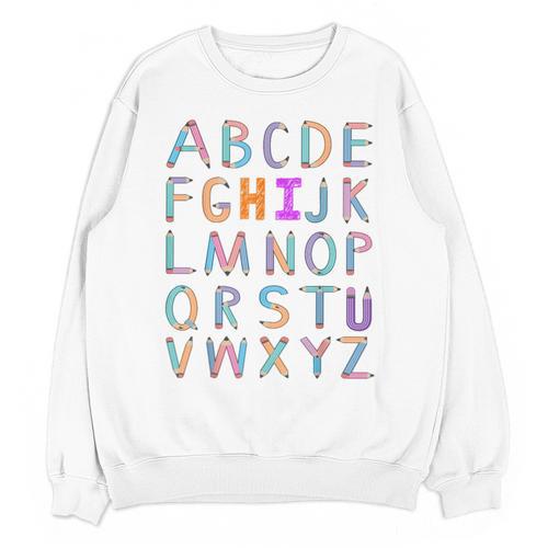 Back To School Kindergarten Alphabet ABC Teacher Women Kids Unisex Sweatshirt - teacherstshirts.com UK