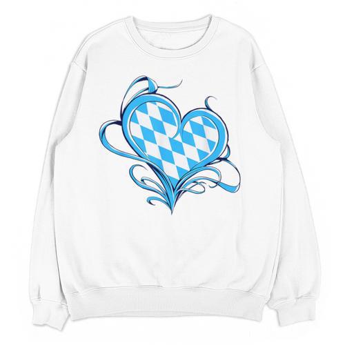 Bavarian Flag As Heart Blue Diamond Bavaria Unisex Sweatshirt - Bostonterriersmerch.com AU