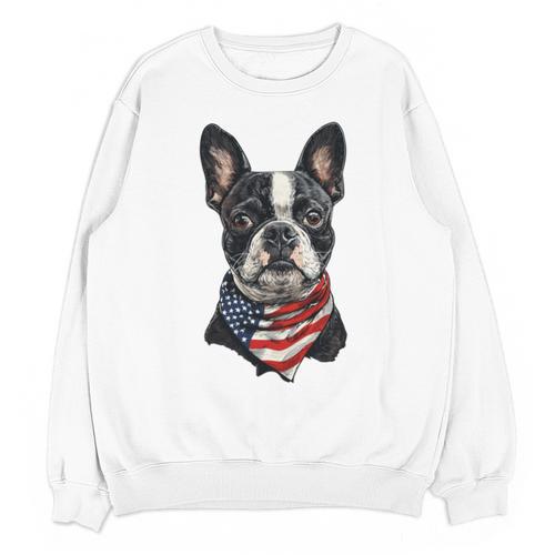 Boston Terrier American Flag Unisex Sweatshirt - Bostonterriersmerch.com