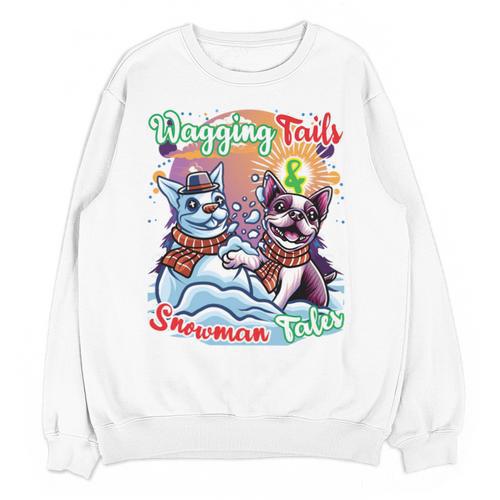 Boston Terrier Dog Christmas Snowman Winter Snow Unisex Sweatshirt - Bostonterriersmerch.com