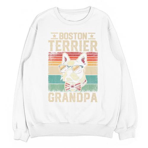 Boston Terrier Grandpa Dog Lover Father's Day Premium Unisex Sweatshirt - Bostonterriersmerch.com