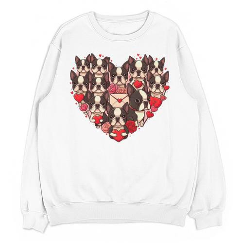 Boston Terrier Heart Valentine Boston Terrier Unisex Sweatshirt - Bostonterriersmerch.com