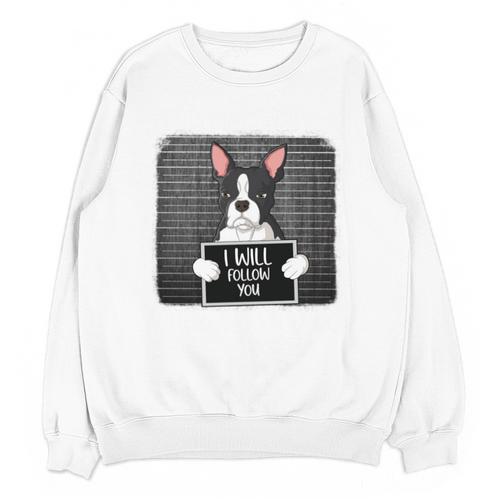 Boston Terrier Mug Shot Guilty Dog Unisex Sweatshirt - Bostonterriersmerch.com CA