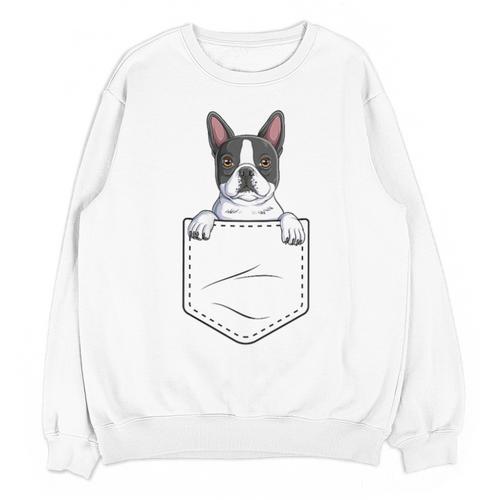 Boston Terrier In The Pocket Cute Boston Terrier Dog Lovers Men Women Girls Kids Unisex Sweatshirt - Bostonterriersmerch.com