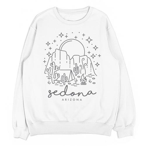 Cool Vintage Cactus Sedona Arizona Camping Souvenir Unisex Sweatshirt - Bostonterriersmerch.com CA