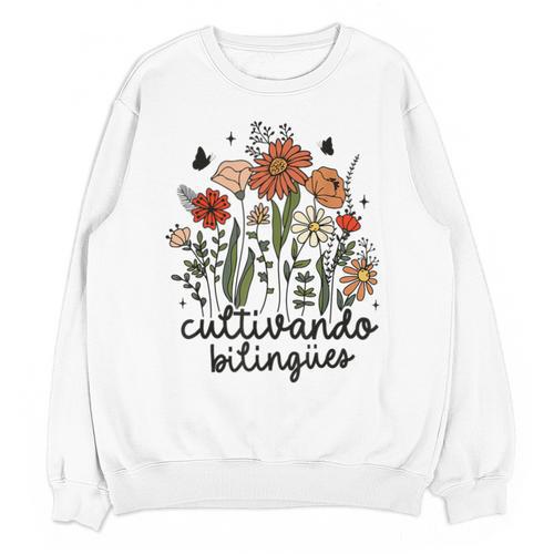 Cultivando Bilingues Dual Language Crew Bilingual Teacher Men Women Girls Kids Unisex Sweatshirt - teacherstshirts.com CA