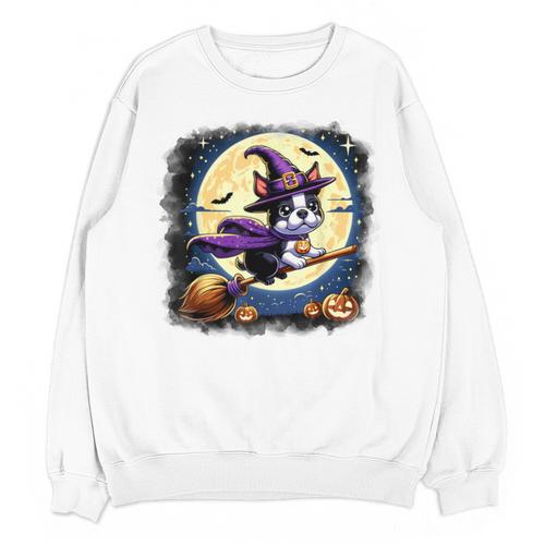 Cute Boston Terrier Halloween Costume Dog Lover Women Girls Unisex Sweatshirt - Bostonterriersmerch.com