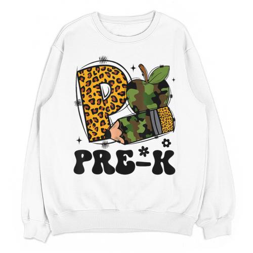 Cute Camo Pre K Back To School Teacher Kid Preschool Unisex Sweatshirt - teacherstshirts.com