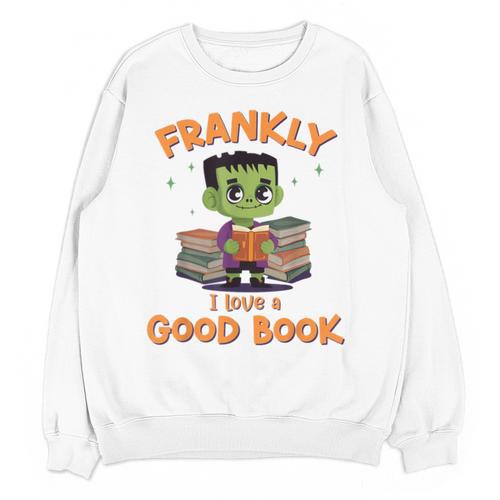 Cute Halloween Teacher Librarian Frankenstein Reading Books Unisex Sweatshirt - teacherstshirts.com AU