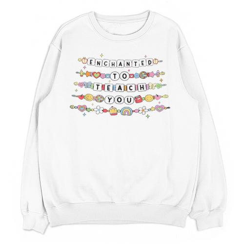 Enchanted To Teach You Friendship Bracelet Teacher Girl Kids Unisex Sweatshirt - teacherstshirts.com