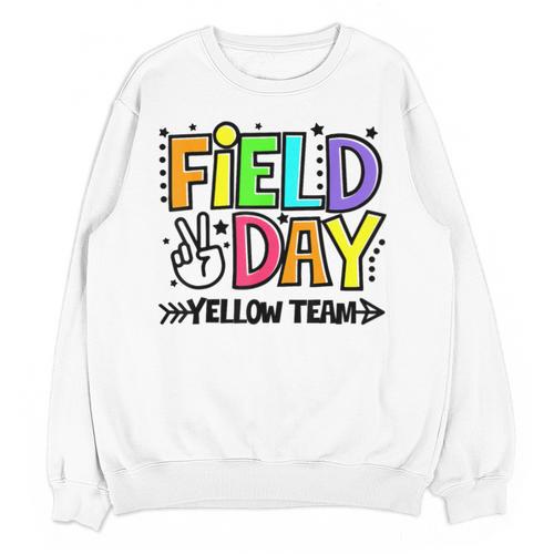 Field Day Yellow Team For Teacher Kids Field Day Games Unisex Sweatshirt - teacherstshirts.com