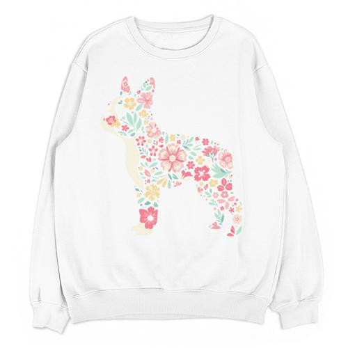 Floral FLower Boston Terrier Mom Grandma Unisex Sweatshirt - Bostonterriersmerch.com