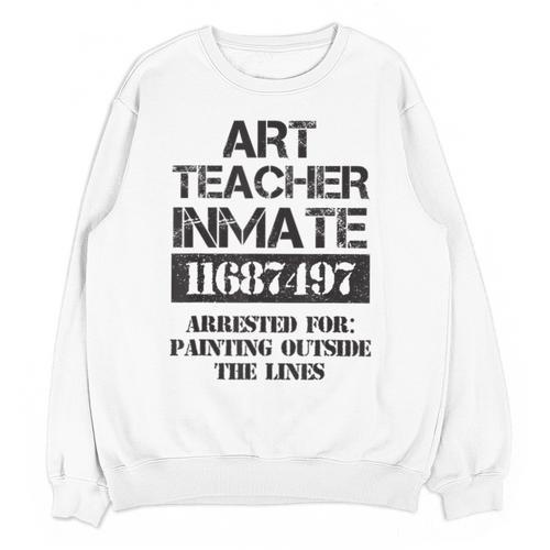 Halloween Art Teacher Prisoner Costume Unisex Sweatshirt - teacherstshirts.com DE