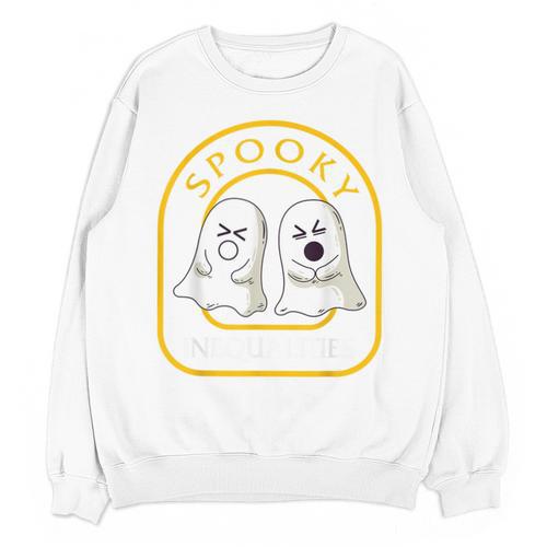 Halloween Math Teacher Cottagecore Spooky Inequalities Ghost Unisex Sweatshirt - teacherstshirts.com