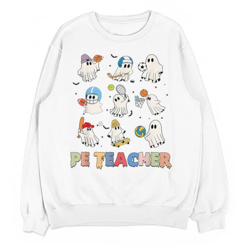Halloween PE Teacher Spooky Physical Education Teacher Unisex Sweatshirt - teacherstshirts.com