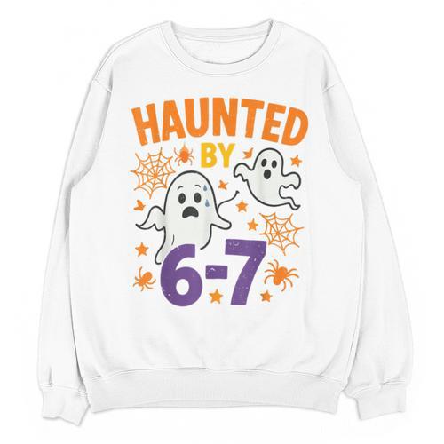 Haunted 67 Ghost Math Teacher Halloween Costume Math Pun Unisex Sweatshirt - teacherstshirts.com